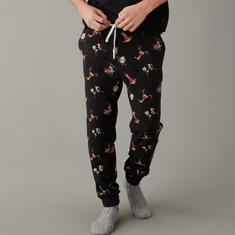 American Eagle AE Fleece Lounge Men’s Grinch Pattern Lounge Pants Size Medium